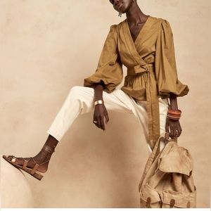 Banana Republic Balloon Sleeve Wrap Top